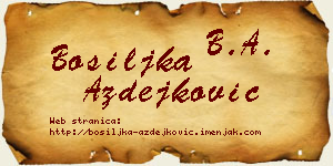 Bosiljka Azdejković vizit kartica